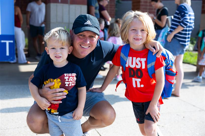 Kindergarten students start their school year